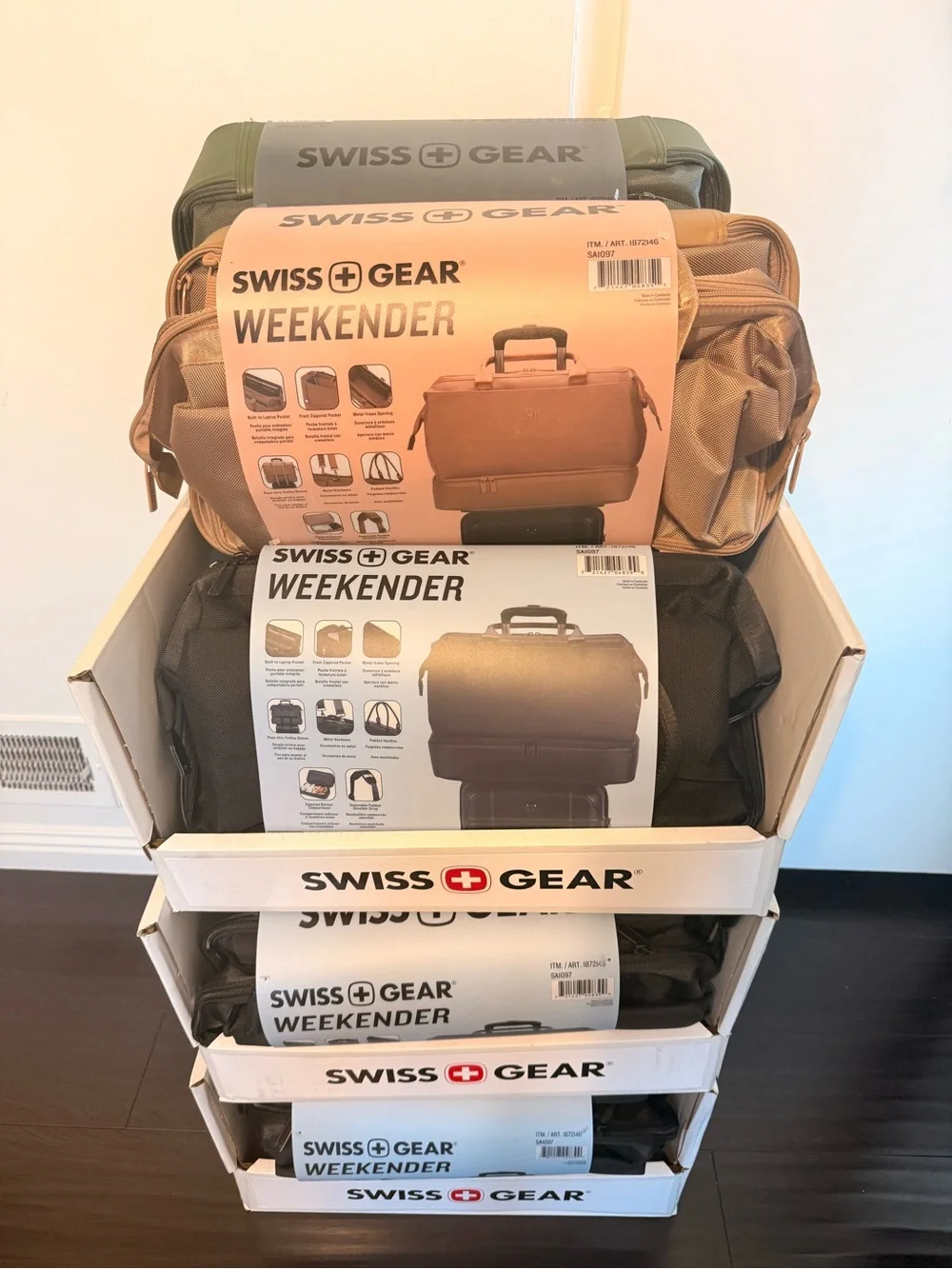 SwissGear Weekender Travel Bag - Olive Green, Beige, Black